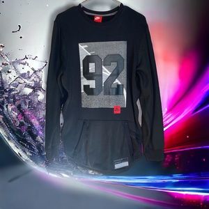 Nike Mens Baggy Sweatshirt Black Air Basketball Side Zipper Pullover Breakaway